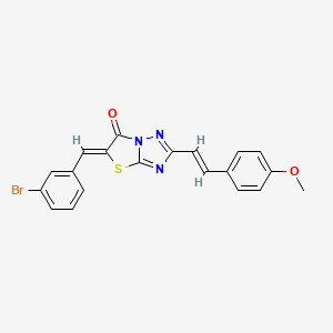 molecular formula C20H14BrN3O2S B11137318 (5Z)-5-(3-bromobenzylidene)-2-[(E)-2-(4-methoxyphenyl)ethenyl][1,3]thiazolo[3,2-b][1,2,4]triazol-6(5H)-one 