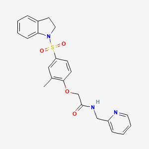 2-[4-(2,3-Dihydro-1H-indole-1-sulfonyl)-2-methylphenoxy]-N-[(pyridin-2-YL)methyl]acetamide