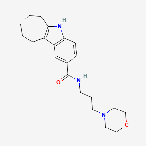 molecular formula C21H29N3O2 B11137352 N-(3-morpholinopropyl)-5,6,7,8,9,10-hexahydrocyclohepta[b]indole-2-carboxamide 