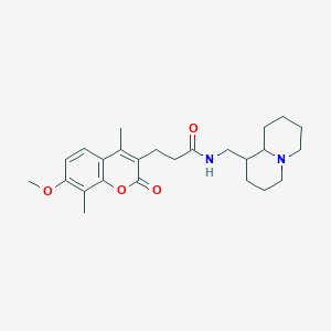 3-(7-methoxy-4,8-dimethyl-2-oxo-2H-chromen-3-yl)-N-(octahydro-2H-quinolizin-1-ylmethyl)propanamide