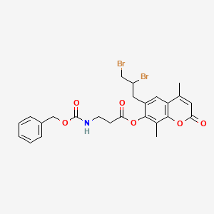 molecular formula C25H25Br2NO6 B11137361 6-(2,3-dibromopropyl)-4,8-dimethyl-2-oxo-2H-chromen-7-yl 3-{[(benzyloxy)carbonyl]amino}propanoate 