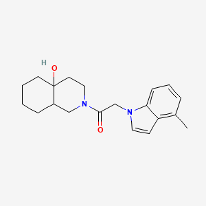 molecular formula C20H26N2O2 B11137362 1-(4a-hydroxyoctahydroisoquinolin-2(1H)-yl)-2-(4-methyl-1H-indol-1-yl)ethanone 