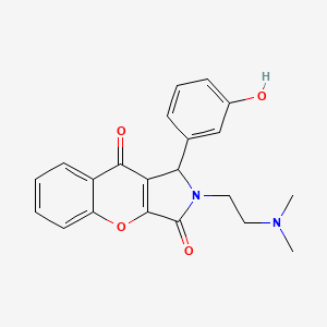 molecular formula C21H20N2O4 B11137395 2-[2-(Dimethylamino)ethyl]-1-(3-hydroxyphenyl)-1,2-dihydrochromeno[2,3-c]pyrrole-3,9-dione 