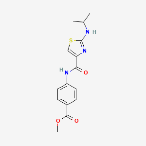 molecular formula C15H17N3O3S B11137396 Methyl 4-({[2-(isopropylamino)-1,3-thiazol-4-yl]carbonyl}amino)benzoate 