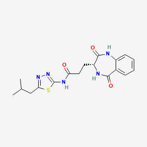 3-[(3R)-2-hydroxy-5-oxo-4,5-dihydro-3H-1,4-benzodiazepin-3-yl]-N-[5-(2-methylpropyl)-1,3,4-thiadiazol-2-yl]propanamide