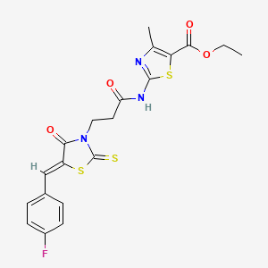 ethyl 2-({3-[(5Z)-5-(4-fluorobenzylidene)-4-oxo-2-thioxo-1,3-thiazolidin-3-yl]propanoyl}amino)-4-methyl-1,3-thiazole-5-carboxylate