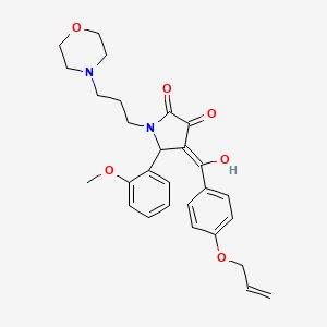 molecular formula C28H32N2O6 B11137435 3-hydroxy-5-(2-methoxyphenyl)-1-[3-(morpholin-4-yl)propyl]-4-{[4-(prop-2-en-1-yloxy)phenyl]carbonyl}-1,5-dihydro-2H-pyrrol-2-one 