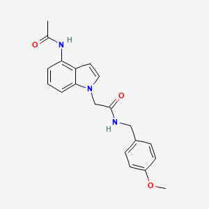 molecular formula C20H21N3O3 B11137468 2-[4-(acetylamino)-1H-indol-1-yl]-N-(4-methoxybenzyl)acetamide 