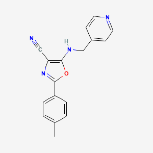 molecular formula C17H14N4O B11137474 2-(4-Methylphenyl)-5-[(pyridin-4-ylmethyl)amino]-1,3-oxazole-4-carbonitrile 