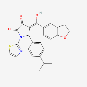 3-hydroxy-4-[(2-methyl-2,3-dihydro-1-benzofuran-5-yl)carbonyl]-5-[4-(propan-2-yl)phenyl]-1-(1,3-thiazol-2-yl)-1,5-dihydro-2H-pyrrol-2-one