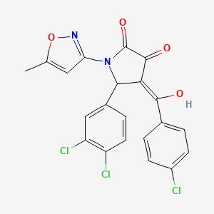 4-[(4-chlorophenyl)carbonyl]-5-(3,4-dichlorophenyl)-3-hydroxy-1-(5-methyl-1,2-oxazol-3-yl)-1,5-dihydro-2H-pyrrol-2-one