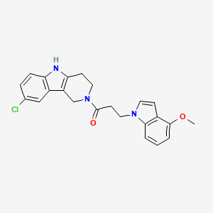 1-(8-chloro-1,3,4,5-tetrahydro-2H-pyrido[4,3-b]indol-2-yl)-3-(4-methoxy-1H-indol-1-yl)-1-propanone