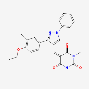 5-{[3-(4-ethoxy-3-methylphenyl)-1-phenyl-1H-pyrazol-4-yl]methylidene}-1,3-dimethylpyrimidine-2,4,6(1H,3H,5H)-trione