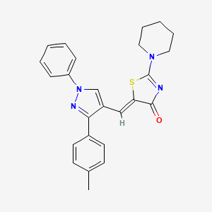 (5Z)-5-{[3-(4-methylphenyl)-1-phenyl-1H-pyrazol-4-yl]methylidene}-2-(piperidin-1-yl)-1,3-thiazol-4(5H)-one