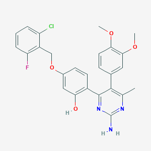 2-[2-Amino-5-(3,4-dimethoxyphenyl)-6-methyl-4-pyrimidinyl]-5-[(2-chloro-6-fluorobenzyl)oxy]phenol