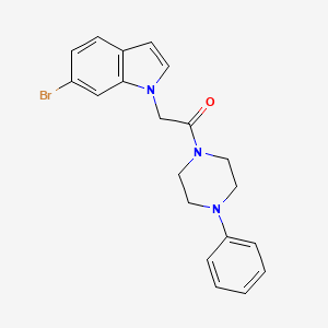 molecular formula C20H20BrN3O B11137561 2-(6-bromo-1H-indol-1-yl)-1-(4-phenylpiperazin-1-yl)ethanone 