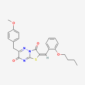 (2E)-2-(2-butoxybenzylidene)-6-(4-methoxybenzyl)-7H-[1,3]thiazolo[3,2-b][1,2,4]triazine-3,7(2H)-dione