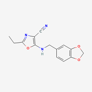 5-[(1,3-Benzodioxol-5-ylmethyl)amino]-2-ethyl-1,3-oxazole-4-carbonitrile