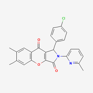 molecular formula C25H19ClN2O3 B11137634 1-(4-Chlorophenyl)-6,7-dimethyl-2-(6-methylpyridin-2-yl)-1,2-dihydrochromeno[2,3-c]pyrrole-3,9-dione 