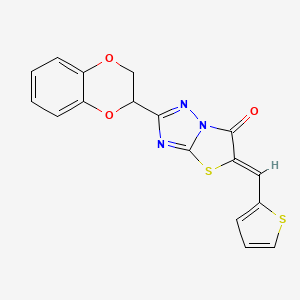 (5Z)-2-(2,3-dihydro-1,4-benzodioxin-2-yl)-5-(thiophen-2-ylmethylidene)[1,3]thiazolo[3,2-b][1,2,4]triazol-6(5H)-one