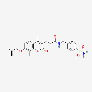 3-{4,8-dimethyl-7-[(2-methylprop-2-en-1-yl)oxy]-2-oxo-2H-chromen-3-yl}-N-(4-sulfamoylbenzyl)propanamide