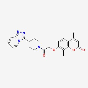 molecular formula C24H24N4O4 B11137703 4,8-Dimethyl-7-[2-oxo-2-(4-{[1,2,4]triazolo[4,3-A]pyridin-3-YL}piperidin-1-YL)ethoxy]-2H-chromen-2-one 