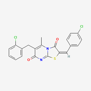 (2E)-6-(2-chlorobenzyl)-2-(4-chlorobenzylidene)-5-methyl-7H-[1,3]thiazolo[3,2-a]pyrimidine-3,7(2H)-dione