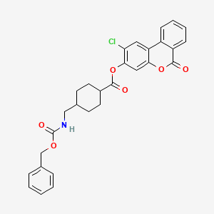 2-chloro-6-oxo-6H-benzo[c]chromen-3-yl trans-4-({[(benzyloxy)carbonyl]amino}methyl)cyclohexanecarboxylate