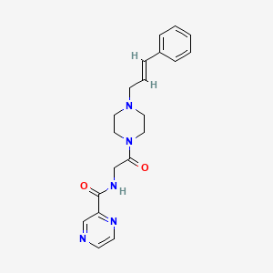 N-(2-oxo-2-{4-[(E)-3-phenyl-2-propenyl]piperazino}ethyl)-2-pyrazinecarboxamide