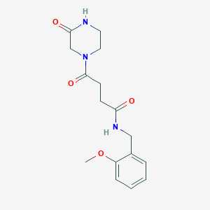 N-(2-methoxybenzyl)-4-oxo-4-(3-oxopiperazino)butanamide