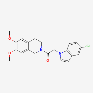 molecular formula C21H21ClN2O3 B11137795 2-[(5-chloro-1H-indol-1-yl)acetyl]-6,7-dimethoxy-1,2,3,4-tetrahydroisoquinoline 