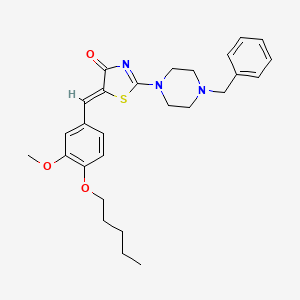 (5Z)-2-(4-benzylpiperazin-1-yl)-5-[3-methoxy-4-(pentyloxy)benzylidene]-1,3-thiazol-4(5H)-one