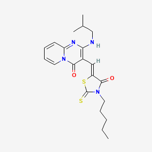 2-[(2-methylpropyl)amino]-3-[(Z)-(4-oxo-3-pentyl-2-thioxo-1,3-thiazolidin-5-ylidene)methyl]-4H-pyrido[1,2-a]pyrimidin-4-one