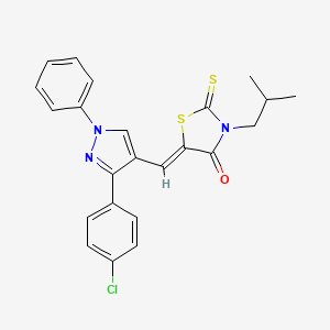 (5Z)-5-{[3-(4-chlorophenyl)-1-phenyl-1H-pyrazol-4-yl]methylidene}-3-(2-methylpropyl)-2-thioxo-1,3-thiazolidin-4-one