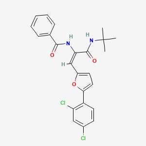 N-{(1E)-3-(tert-butylamino)-1-[5-(2,4-dichlorophenyl)furan-2-yl]-3-oxoprop-1-en-2-yl}benzamide