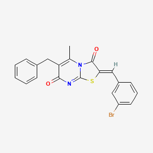 (2Z)-6-benzyl-2-(3-bromobenzylidene)-5-methyl-7H-[1,3]thiazolo[3,2-a]pyrimidine-3,7(2H)-dione