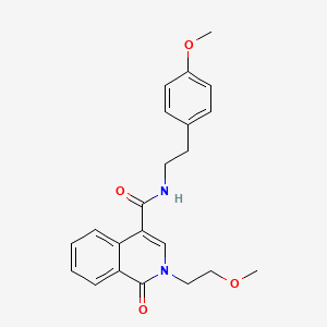 molecular formula C22H24N2O4 B11137909 2-(2-methoxyethyl)-N~4~-(4-methoxyphenethyl)-1-oxo-1,2-dihydro-4-isoquinolinecarboxamide 