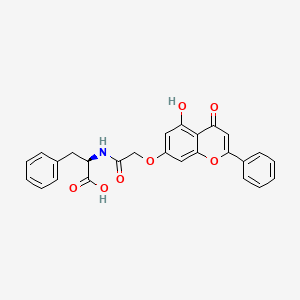 molecular formula C26H21NO7 B11137913 N-{[(5-hydroxy-4-oxo-2-phenyl-4H-chromen-7-yl)oxy]acetyl}-D-phenylalanine 