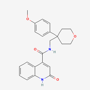 N-{[4-(4-methoxyphenyl)tetrahydro-2H-pyran-4-yl]methyl}-2-oxo-1,2-dihydroquinoline-4-carboxamide