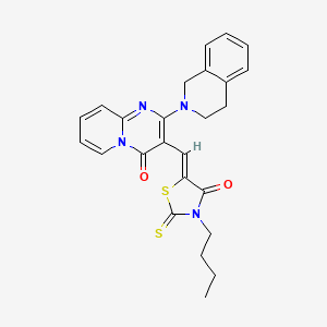 3-[(Z)-(3-butyl-4-oxo-2-thioxo-1,3-thiazolidin-5-ylidene)methyl]-2-(3,4-dihydroisoquinolin-2(1H)-yl)-4H-pyrido[1,2-a]pyrimidin-4-one