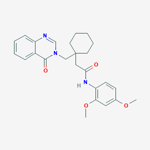 molecular formula C25H29N3O4 B11137929 N-(2,4-dimethoxyphenyl)-2-(1-{[4-oxo-3(4H)-quinazolinyl]methyl}cyclohexyl)acetamide 