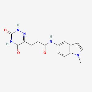 molecular formula C15H15N5O3 B11137958 3-(3-hydroxy-5-oxo-4,5-dihydro-1,2,4-triazin-6-yl)-N-(1-methyl-1H-indol-5-yl)propanamide 