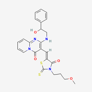 2-[(2-hydroxy-2-phenylethyl)amino]-3-{(Z)-[3-(3-methoxypropyl)-4-oxo-2-thioxo-1,3-thiazolidin-5-ylidene]methyl}-4H-pyrido[1,2-a]pyrimidin-4-one