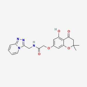 2-[(5-hydroxy-2,2-dimethyl-4-oxo-3,4-dihydro-2H-chromen-7-yl)oxy]-N-([1,2,4]triazolo[4,3-a]pyridin-3-ylmethyl)acetamide