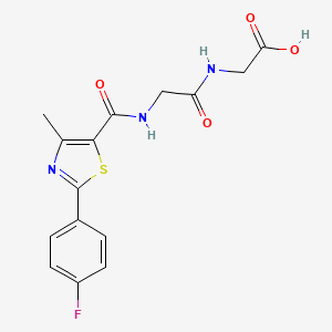 molecular formula C15H14FN3O4S B11138009 N-{[2-(4-fluorophenyl)-4-methyl-1,3-thiazol-5-yl]carbonyl}glycylglycine 