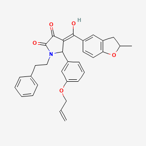 3-hydroxy-4-[(2-methyl-2,3-dihydro-1-benzofuran-5-yl)carbonyl]-1-(2-phenylethyl)-5-[3-(prop-2-en-1-yloxy)phenyl]-1,5-dihydro-2H-pyrrol-2-one