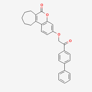 3-[2-(biphenyl-4-yl)-2-oxoethoxy]-8,9,10,11-tetrahydrocyclohepta[c]chromen-6(7H)-one