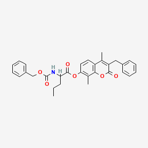 molecular formula C31H31NO6 B11138059 3-benzyl-4,8-dimethyl-2-oxo-2H-chromen-7-yl N-[(benzyloxy)carbonyl]norvalinate 