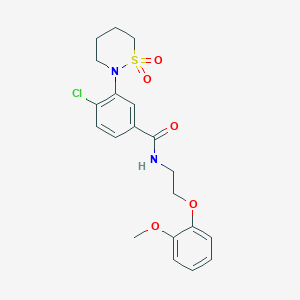 4-chloro-3-(1,1-dioxido-1,2-thiazinan-2-yl)-N-[2-(2-methoxyphenoxy)ethyl]benzamide