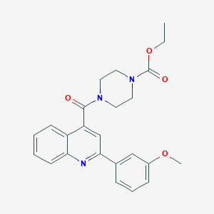 molecular formula C24H25N3O4 B11138091 Ethyl 4-{[2-(3-methoxyphenyl)-4-quinolinyl]carbonyl}-1-piperazinecarboxylate 